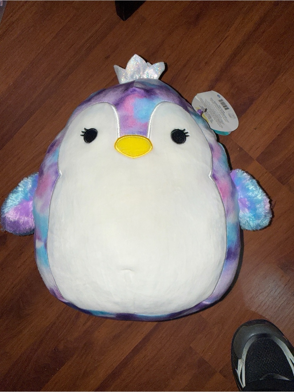 NWT Squishmallows Tomara the Penguin 14" Plush Tie Dye Purple Blue Kellytoy 2021